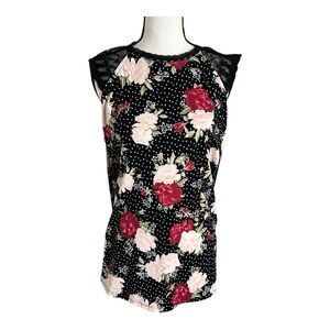 TORRID Top Women 2X Sleeveless Floral Black‎ Lace Lightweight Blouse